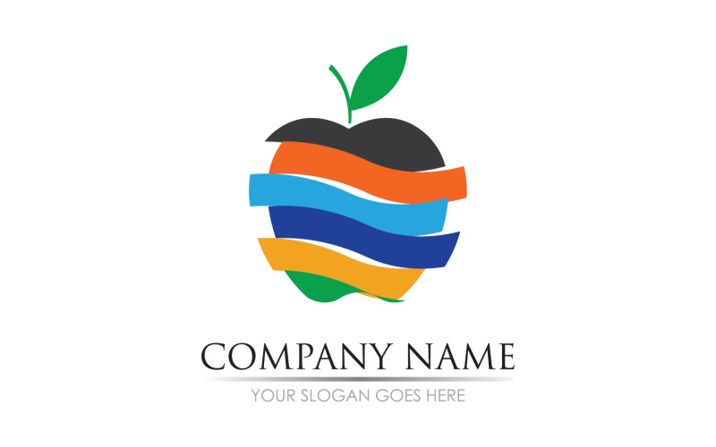 Apple fruits icon symbol logo version v62 Logo Template