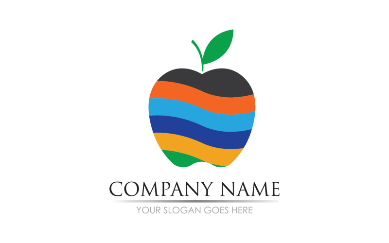 Apple fruits icon symbol logo version v63 Logo Template
