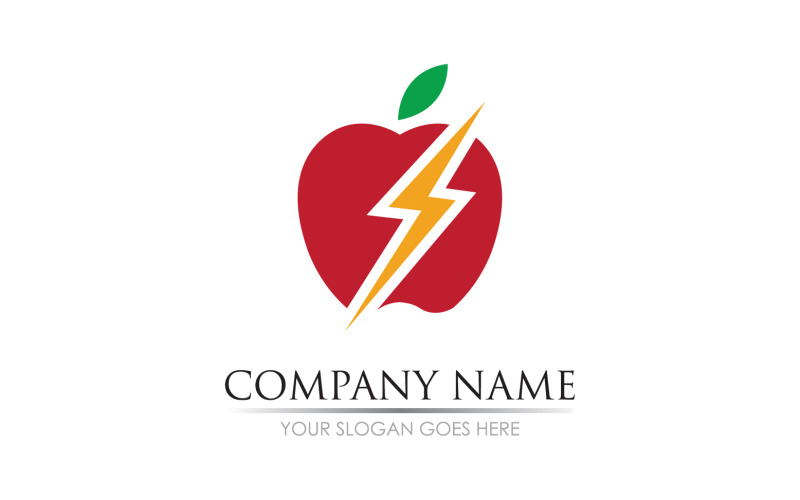 Apple fruits icon symbol logo version v6 Logo Template