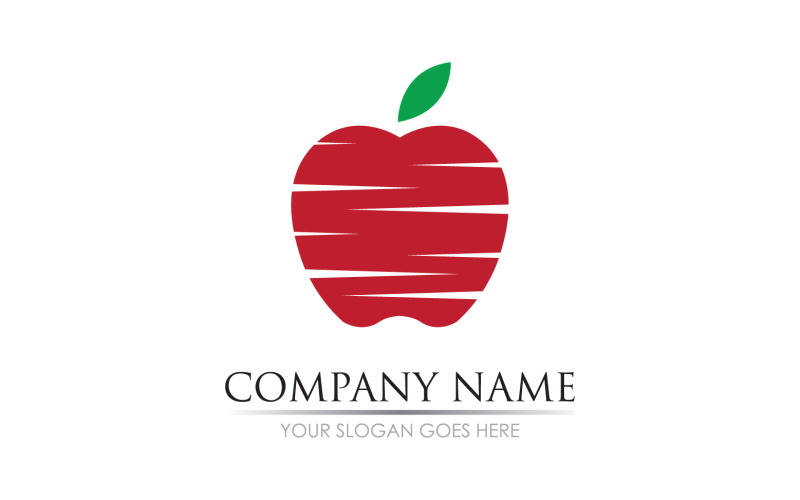 Apple fruits icon symbol logo version v8 Logo Template