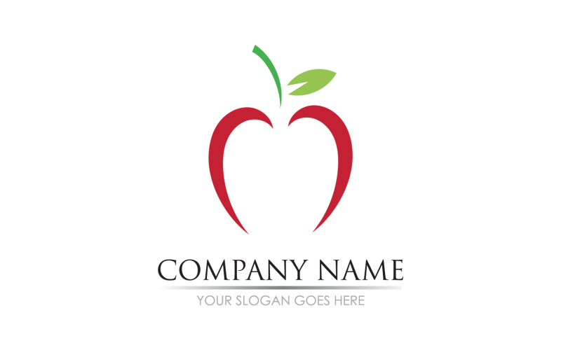 Apple fruits icon symbol logo version v9 Logo Template
