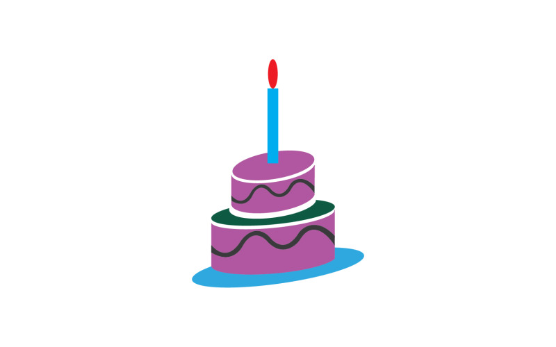 Birthday cake logo icon version v3 Logo Template