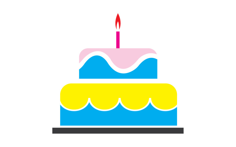 Birthday cake logo icon version v6 Logo Template