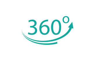 360 degree angle rotation icon symbol logo version v42