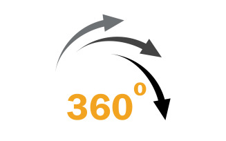 360 degree angle rotation icon symbol logo version v45