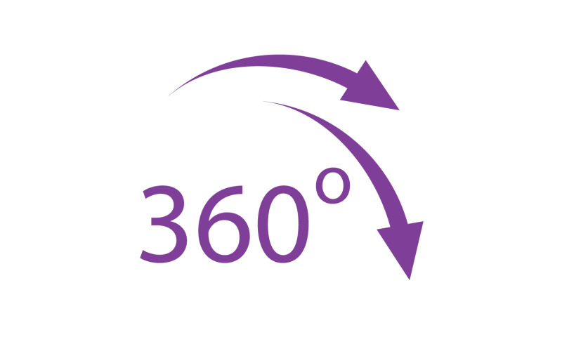 360 degree angle rotation icon symbol logo version v46 Logo Template