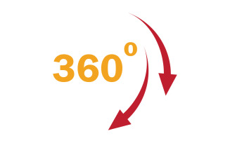 360 degree angle rotation icon symbol logo version v47