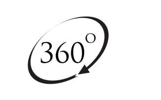 360 degree angle rotation icon symbol logo version v51