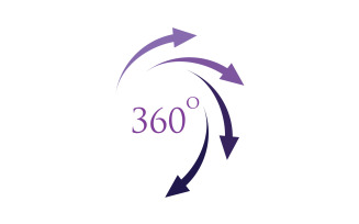 360 degree angle rotation icon symbol logo version v53