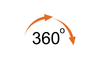 360 degree angle rotation icon symbol logo version v54