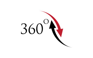 360 degree angle rotation icon symbol logo version v55