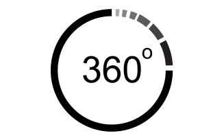 360 degree angle rotation icon symbol logo version v56