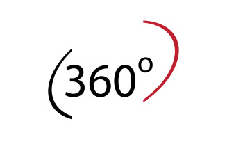 360 degree angle rotation icon symbol logo version v60