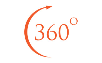 360 degree angle rotation icon symbol logo version v61