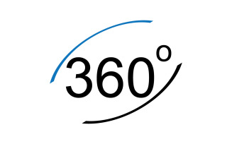 360 degree angle rotation icon symbol logo version v62