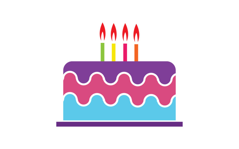 Birthday cake logo icon version v12 Logo Template