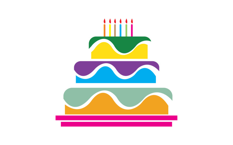 Birthday cake logo icon version v13 Logo Template