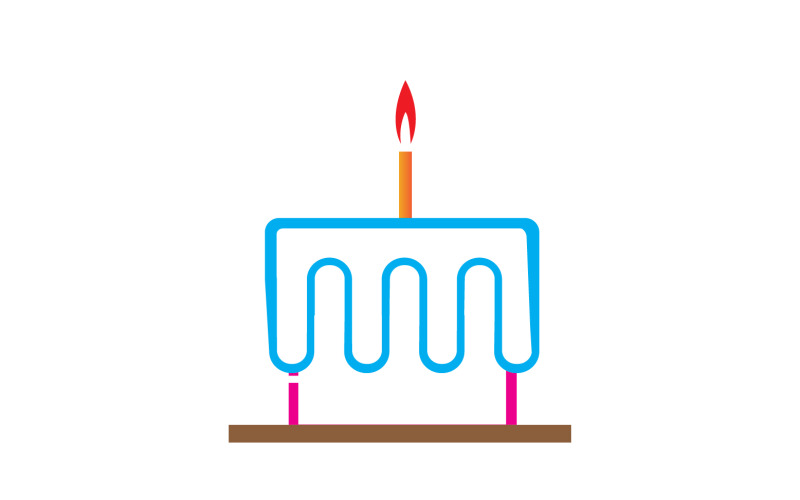 Birthday cake logo icon version v20 Logo Template