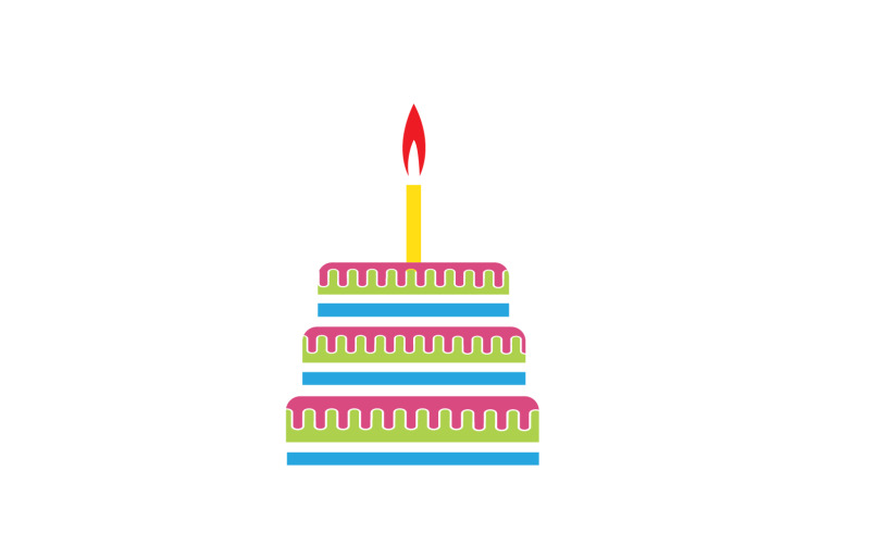 Birthday cake logo icon version v23 Logo Template