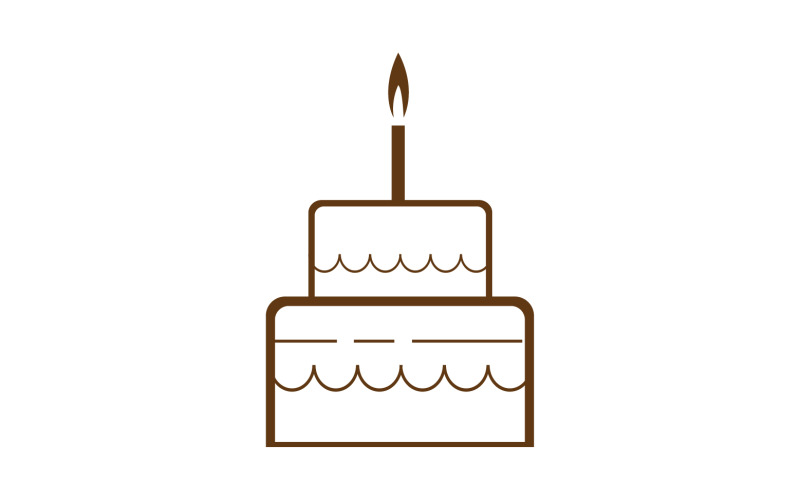 Birthday cake logo icon version v26 Logo Template