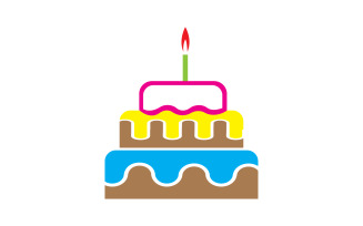 Birthday cake logo icon version v42