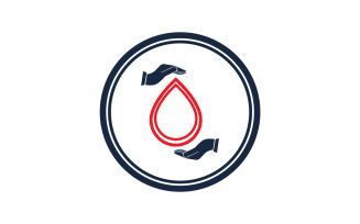 Blood drop icon logo template version v17