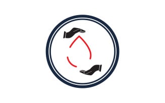 Blood drop icon logo template version v25