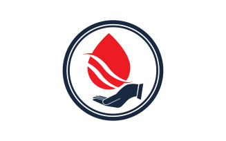 Blood drop icon logo template version v27