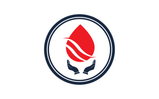 Blood drop icon logo template version v42