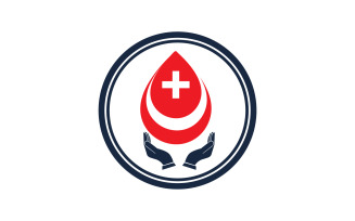 Blood drop icon logo template version v43