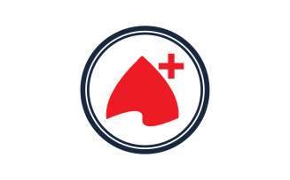Blood drop icon logo template version v44
