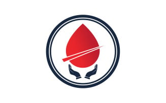 Blood drop icon logo template version v48