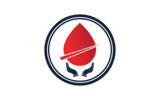 Blood drop icon logo template version v48