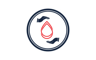 Blood drop icon logo template version v9