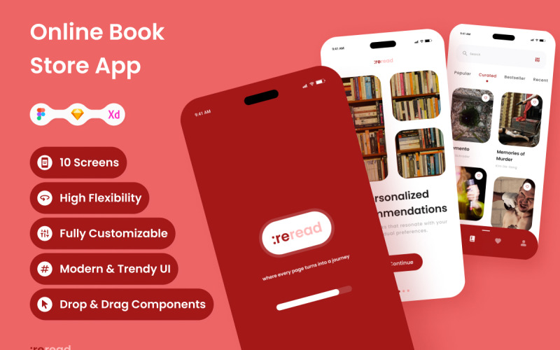 ReRead - Online Book Store Mobile App UI Element