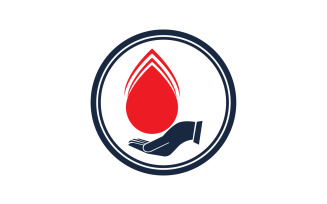 Blood drop icon logo template version v50