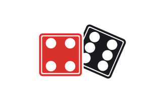 Dice game poxer logo icon template version v12