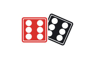 Dice game poxer logo icon template version v14