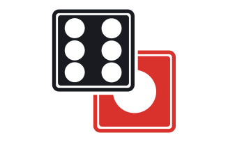 Dice game poxer logo icon template version v24