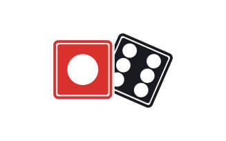 Dice game poxer logo icon template version v9
