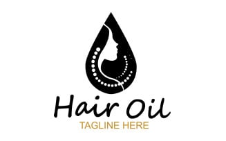 Hair oil health logo vector template v60