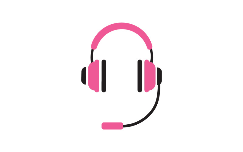 Headphone music podcast logo vector v11 Logo Template