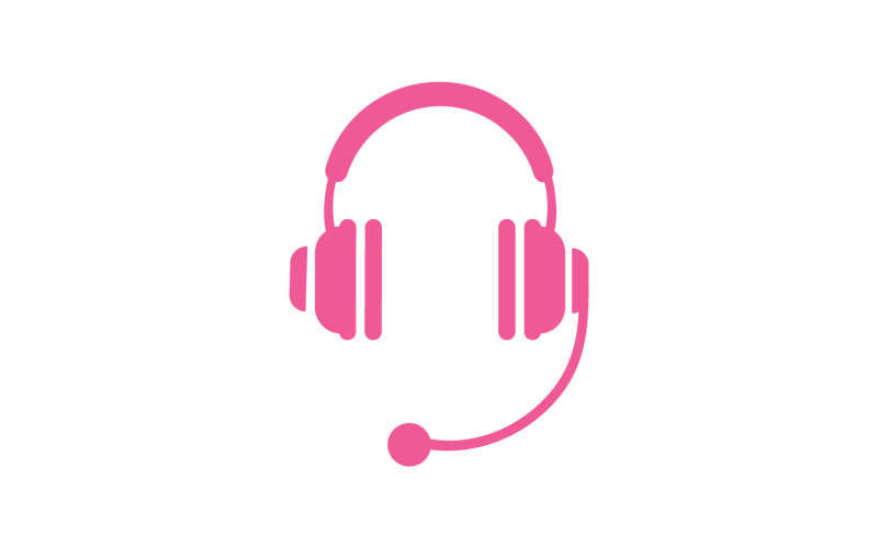 Headphone music podcast logo vector v12 Logo Template