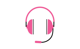 Headphone music podcast logo vector v27