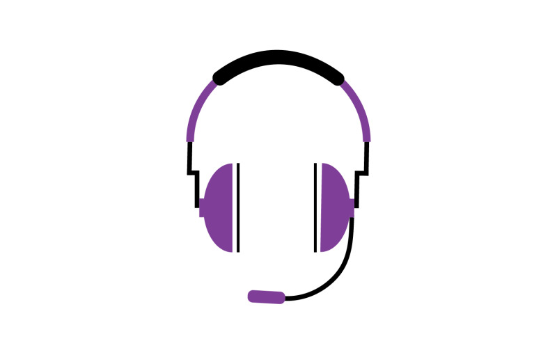Headphone music podcast logo vector v28 Logo Template