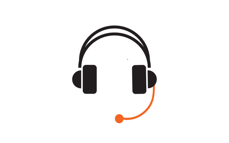 Headphone music podcast logo vector v22 Logo Template