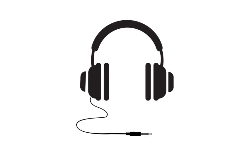 Headphone music podcast logo vector v34 Logo Template