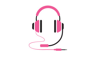 Headphone music podcast logo vector v43
