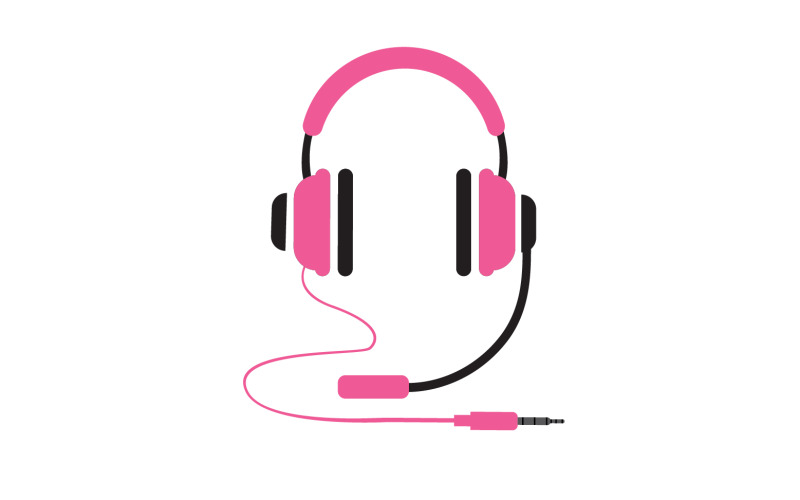 Headphone music podcast logo vector v43 Logo Template