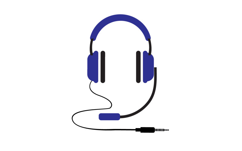 Headphone music podcast logo vector v45 Logo Template